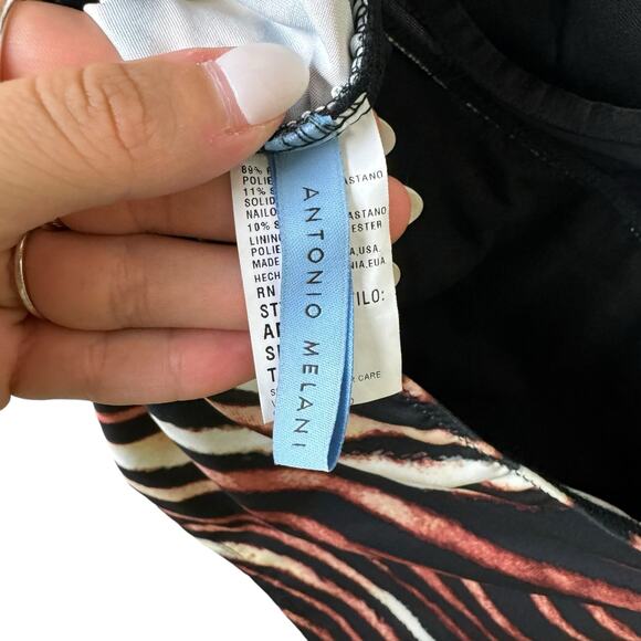 Antonio Melani NWT Tiger Animal Print Underwire Cut Out Tankini Swimsuit Top - Picture 11 of 13